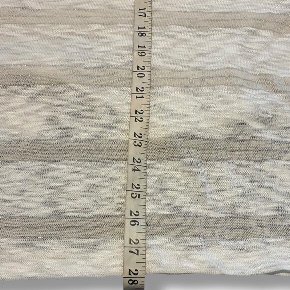 Chicos Zenergy Top NWT Size 2 (L) White Truffle Blaine Stripe Burnout 3/4 Sleeve - Picture 7 of 7